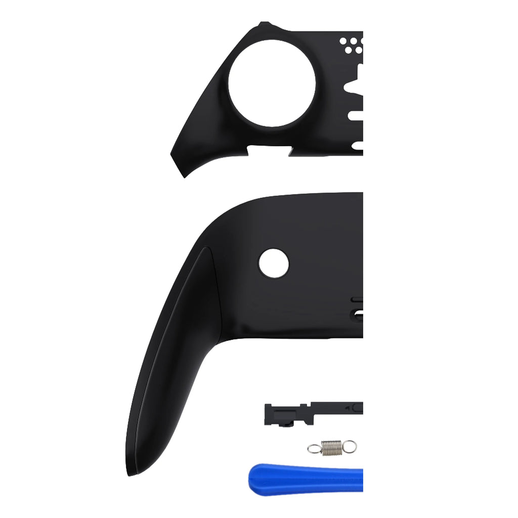 eXtremeRate Top Bottom Decorative Trim Shell, Custom DIY Replacement Front Back Clip Shell for ps5 Edge Controller - Black