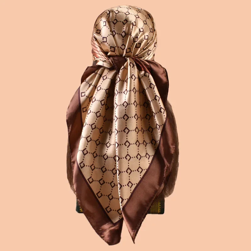Women's Satin Square Scarf 35 inch, Multi-Use Headscarf, Hair Tie and Bag Accessory