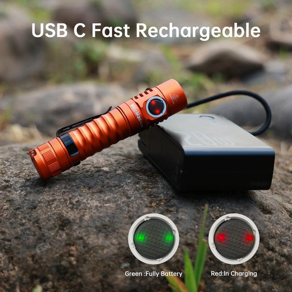 FC11C Flashlight Nippon Chemical 519A Mountaineering Edition 18650 Battery Max Output 1200 Lm USB-C Charging Daily Carry