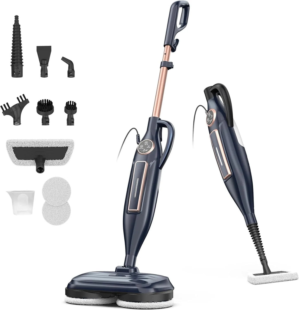 INSE VM6 Steam Mop Cleaner with Rotating Mop Pad 1300W Powerful Floor Steamer 10 in 1 Lightweight Spin Mop for Home Hardwood Laminate Tile