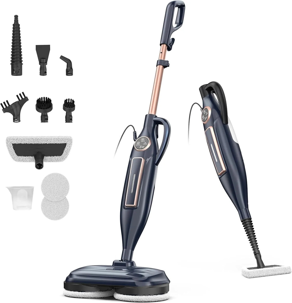 INSE VM6 Steam Mop Cleaner with Rotating Mop Pad 1300W Powerful Floor Steamer 10 in 1 Lightweight Spin Mop for Home Hardwood Laminate Tile