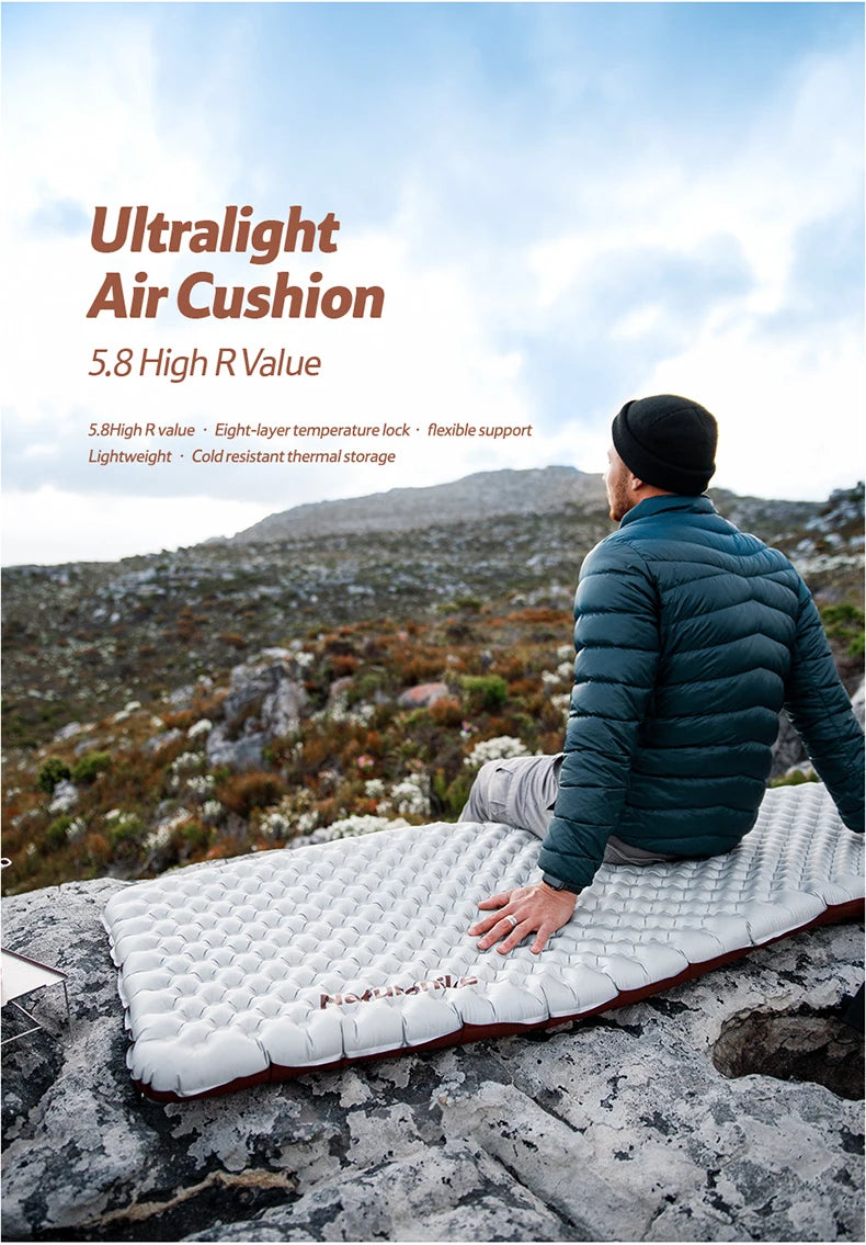 Naturehike Inflatable Mat Ultralight 5.8 High R Value Warm Sleeping Pad Portable Outdoor Camping Tent Single Moisture-proof Mats