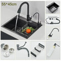 Stainless Steel Kitchen Sink Large Integrated Faucet Sink Dish Basin With Drain Basket Soap Dispenser/Pure Water/Cup Washer