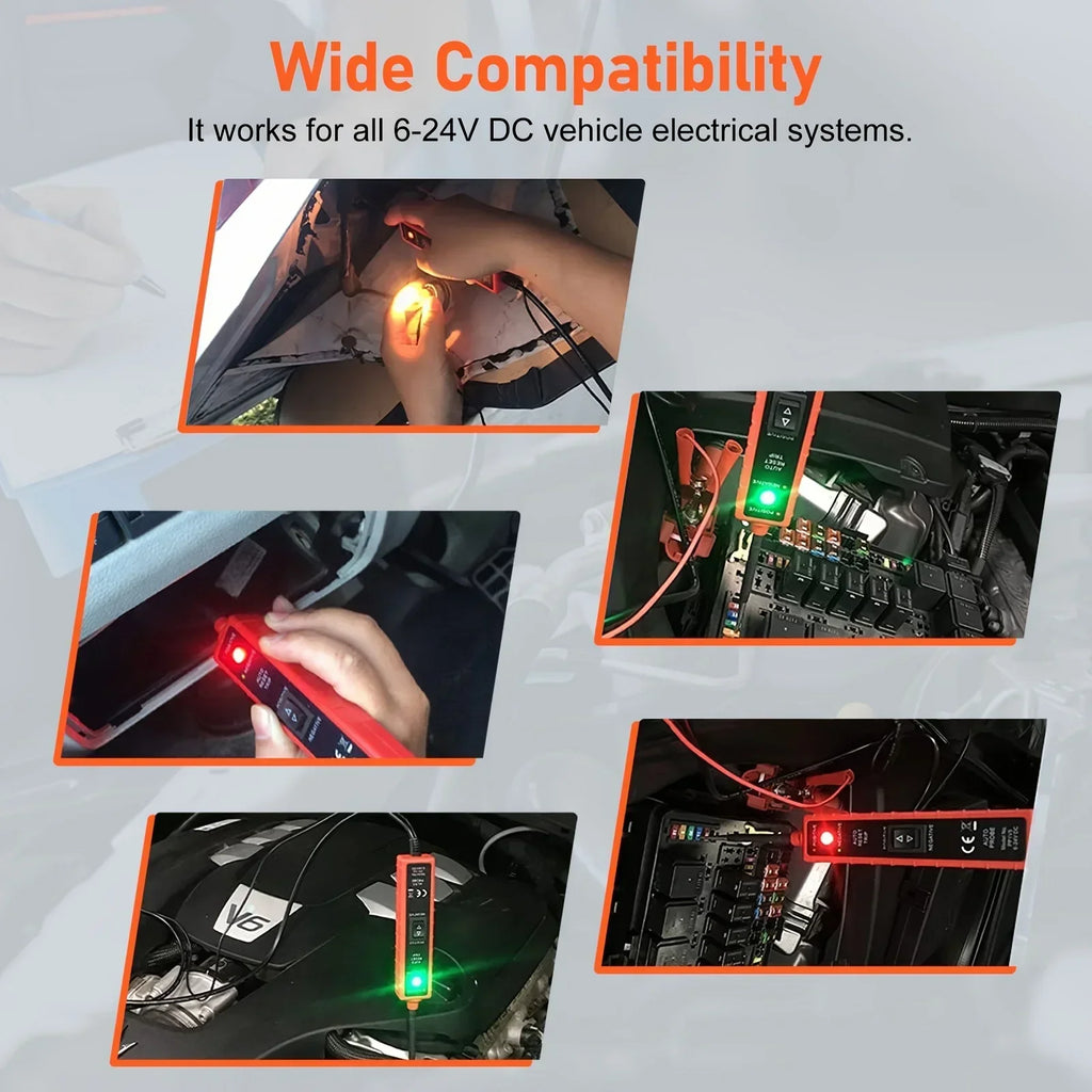 Digital Automotive Electrical Tester, 6-24V Car Power Circuit Probe