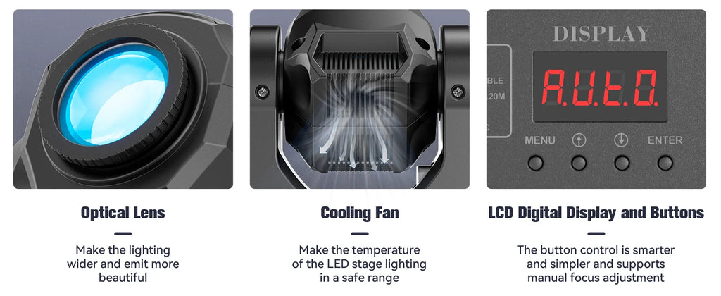 60W Gobo Moving Head Light DMX Remote Control Stage Lighting Effect Projector for DJ Disco Party Bar Club Wedding Birthday