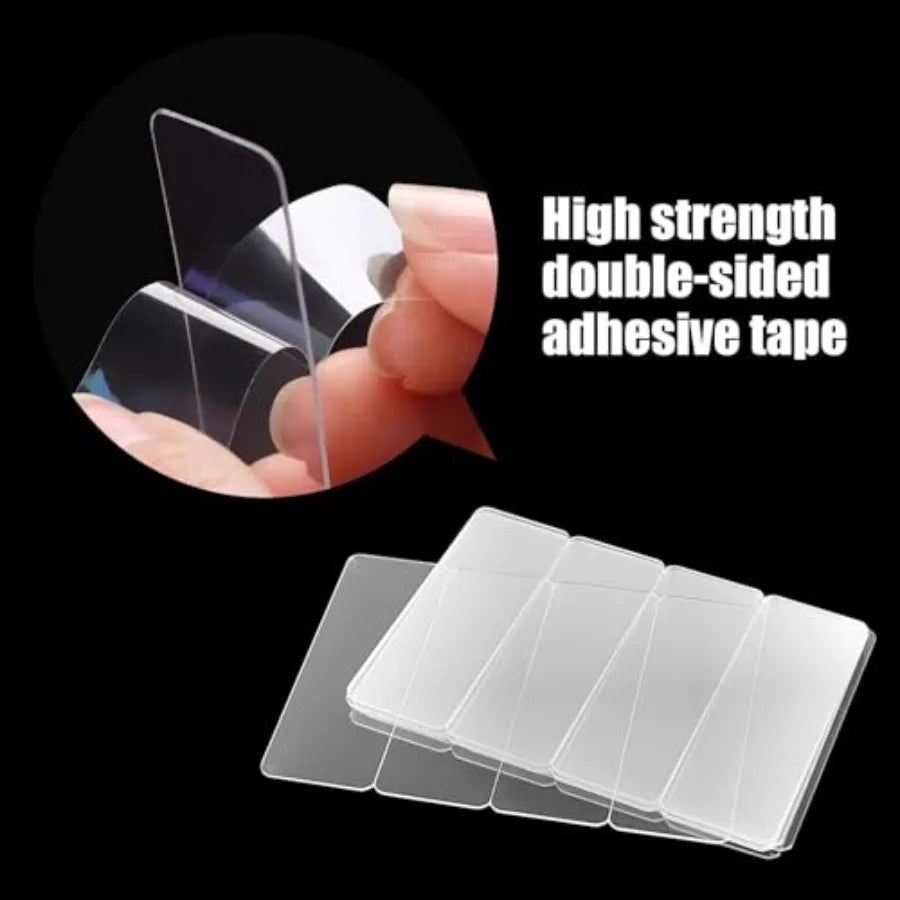 Clear Double-Sided Mounting Tape, Reusable Heavy-Duty Transparent Adhesive Tape