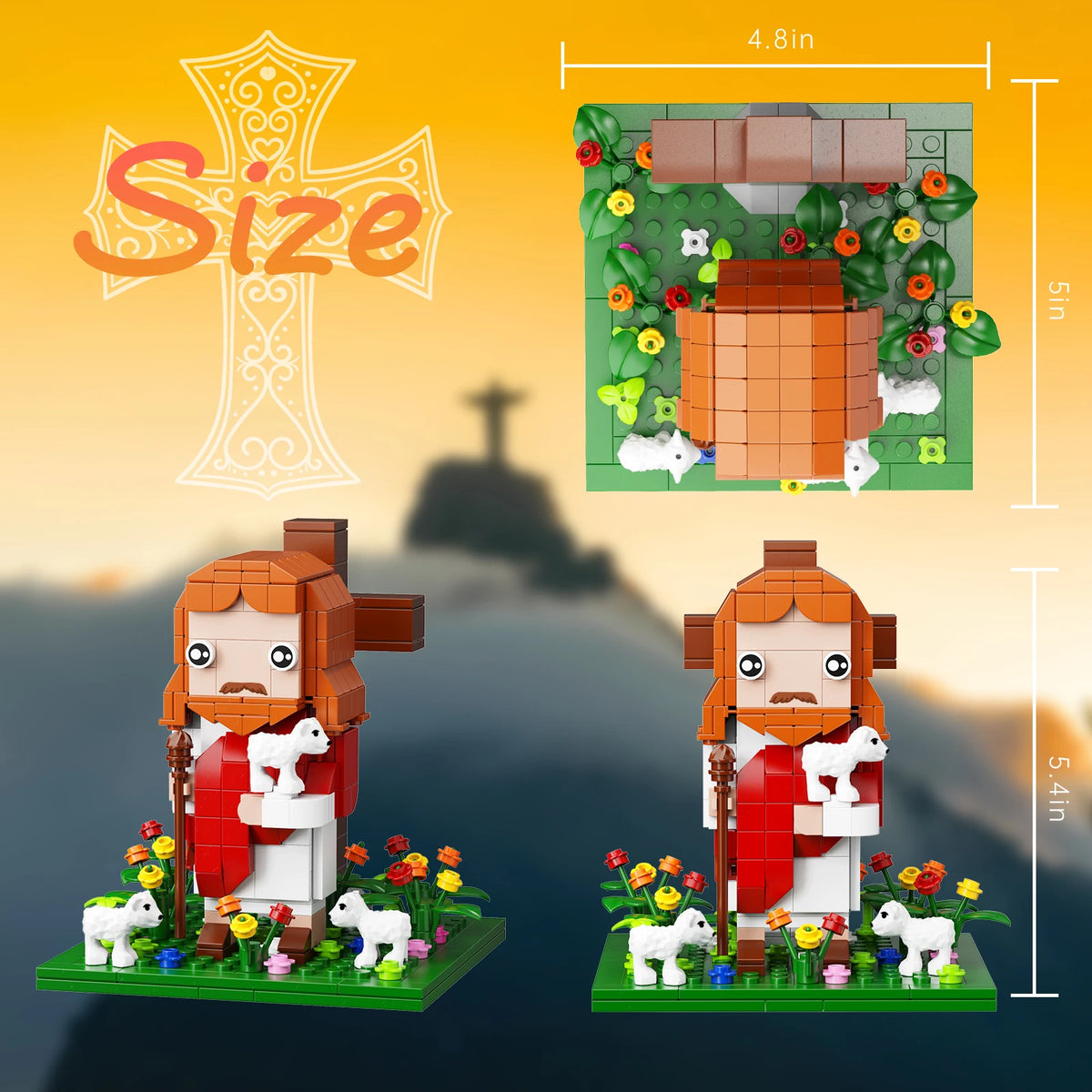 NEW Jesus Building Blocks Set Crucifixion Godfather Toys Ideas  God's Faith Model (324 PCS）