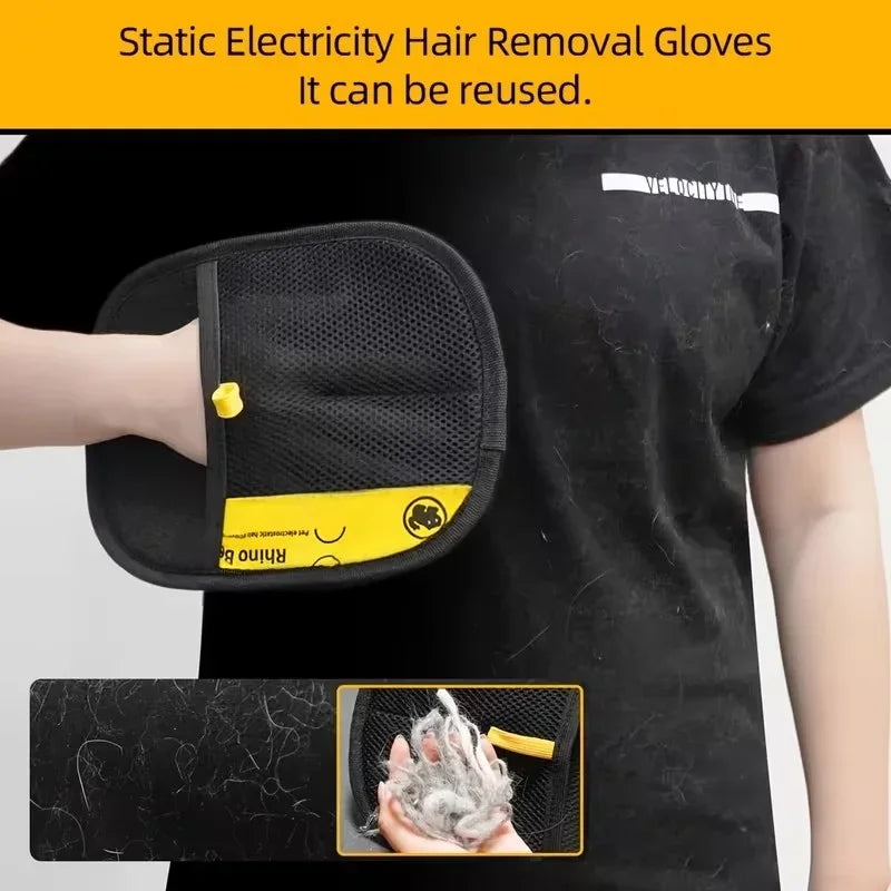 Pet Hair Removal Grooming Gloves, 2 Pack