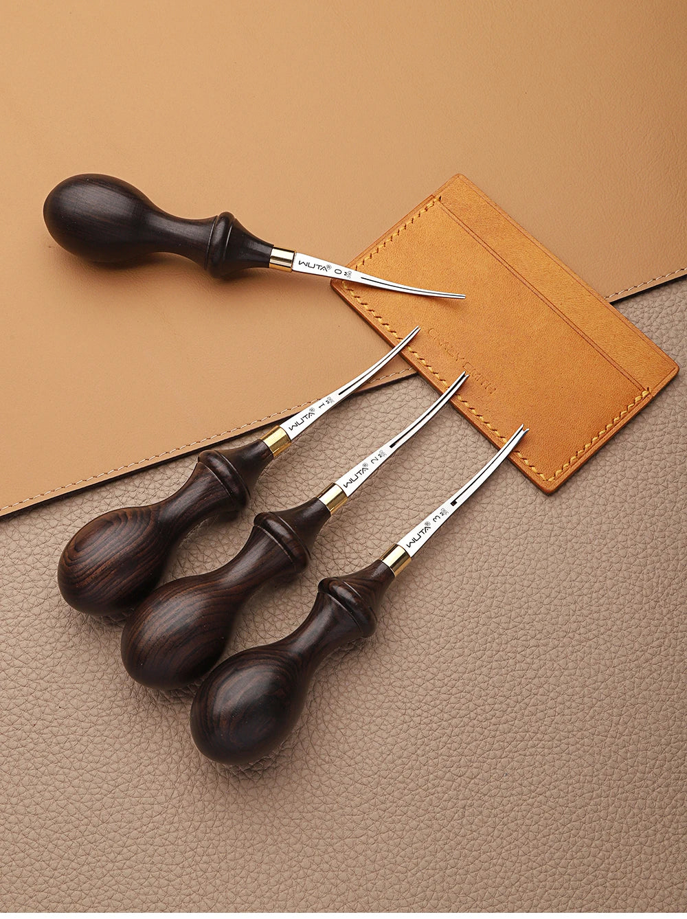 WUTA 1PC Leather Edge Beveler PRO Skiving Craft Work M390 / DC53 Steel Ebony Handle Cutter Edger Creaser Skiver Leather Tools