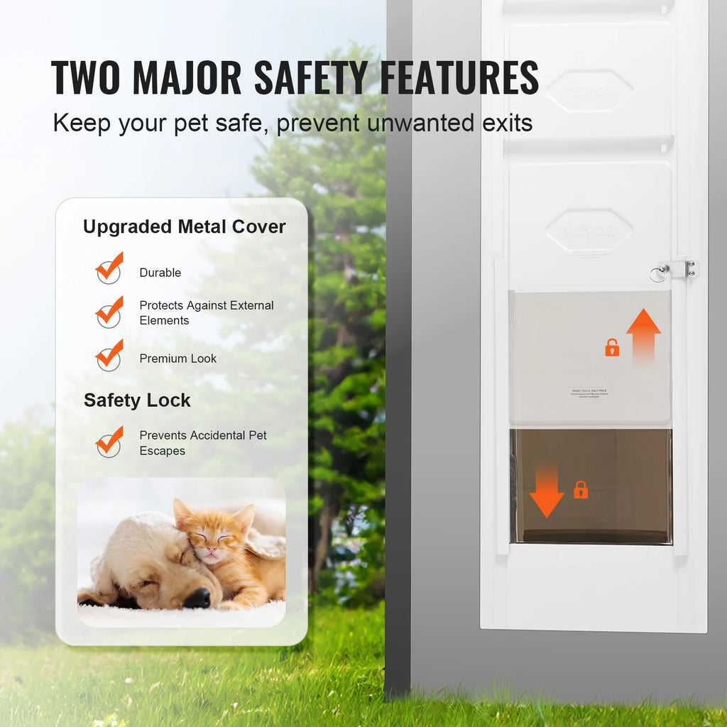 Dog Door Sliding Glass Door Adjustable Height Doggy Door Sliding Doors Aluminum Frame Tempered Glass Pet Door