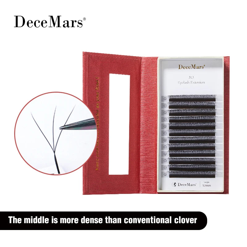 DeceMars 3D W-Shaped Lash Extensions, Pre-Made Volume Fan False Eyelashes