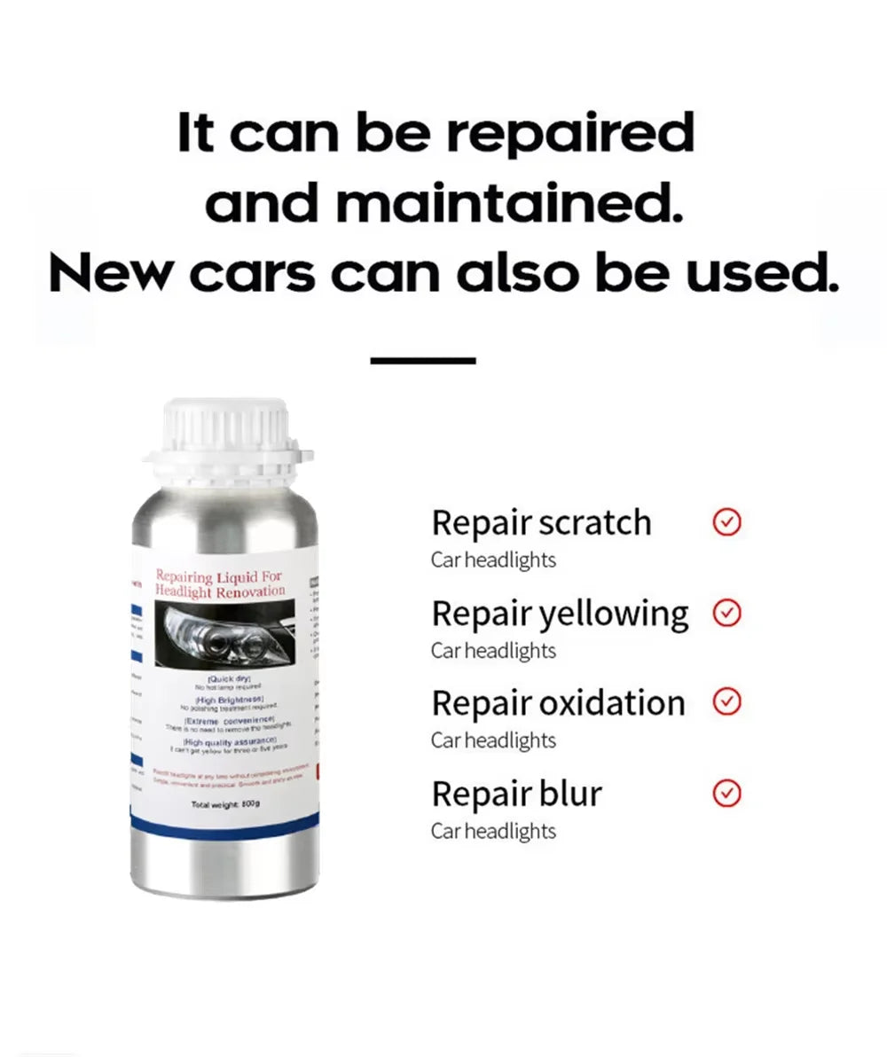 Car Headlight Polymer Polish, 800ml (2 Pack)