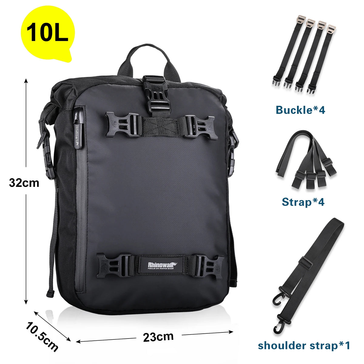 Rhinowalk Motorcycle Rear Seat Bag 10L 20L 30L Waterproof Luggage Pack Motocross Multi-Function Bumper Modification Bale