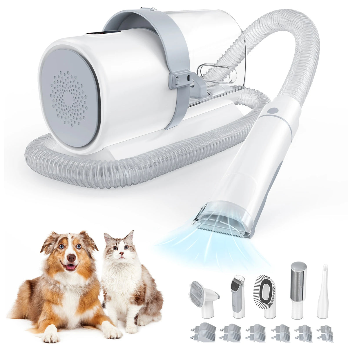 JHK 2.5L Pet Grooming Vacuum Kit with 5 Tools and Low-Noise Dog Clipper