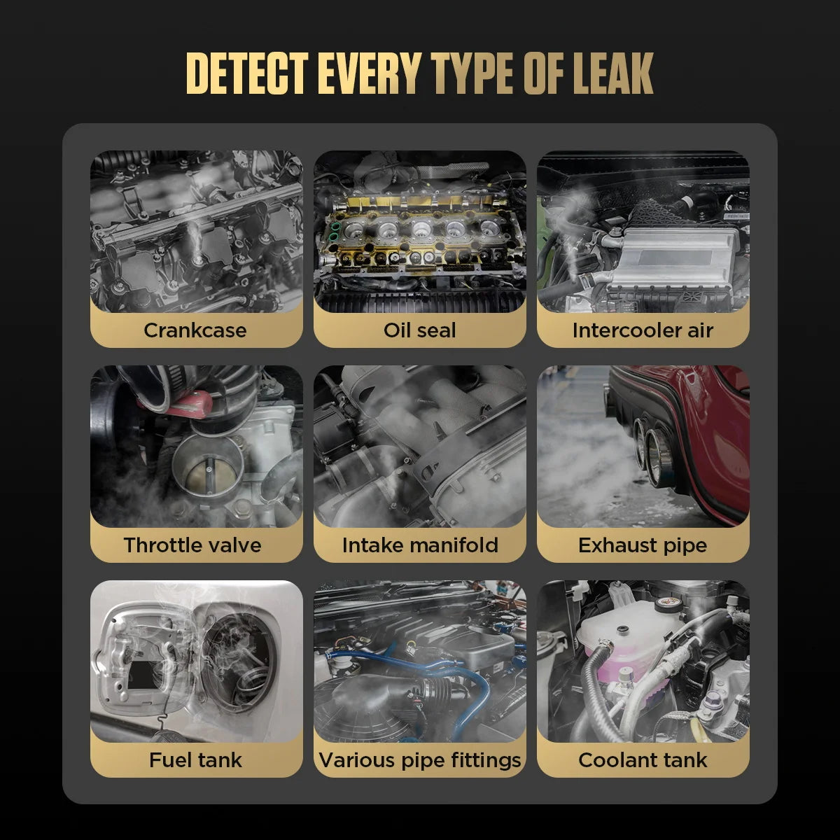 AUTOOL SDT100 Automotive Smoke Leak Detector 12V Smoke Machine EVAP Pipe Smoking Generator Pipe Leakage Analyzer Diagnostic