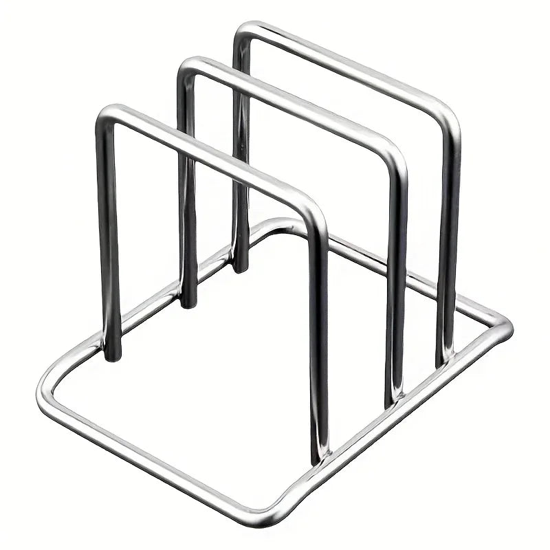 Stainless Steel Pot Lid and Cutting Board Organizer, Space-Saving Kitchen Rack
