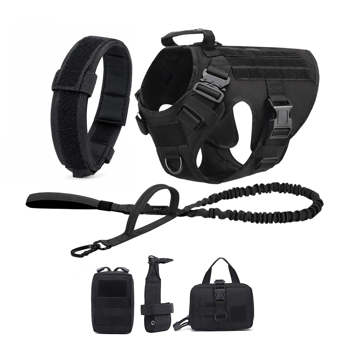 Tactical Dog Harness with MOLLE Pouches, No-Pull Training Vest for Medium and Large Dogs