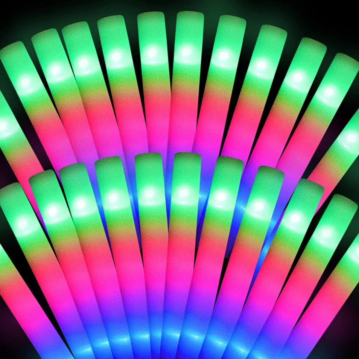 Glow Sticks Bulk 102Pack LED Light Up Foam Sticks 3 Modes Color Flashing,Glow Party Supplies for Wedding Birthday Concert
