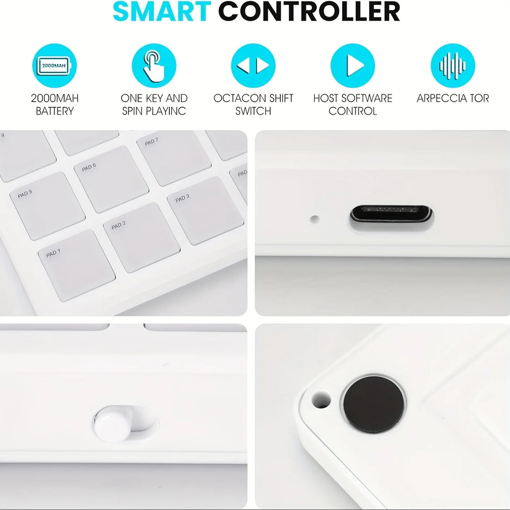 M-VAVE 16-Pad RGB Backlit MIDI Controller, Portable Music Production Pad
