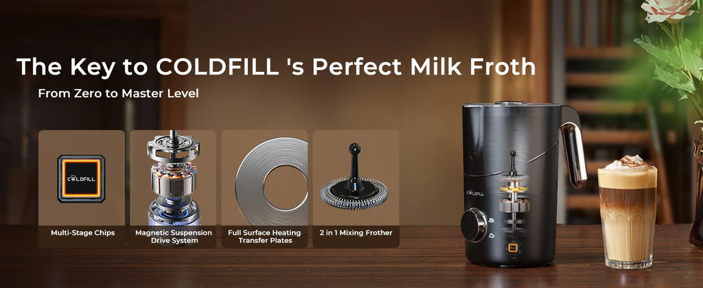Electric Milk Frother Automatic Rotary Foamer for Coffee Cappuccino Latte Hot and Cold Foam Maker Split Type Milk Foamer