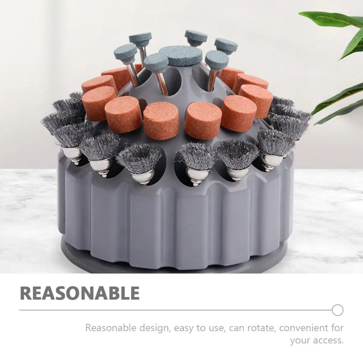 35Hole Rotating Drill Bit Organizer Box 360° Rotary Tool Stand For Grinding Heads, Polishing Burs, And Jewelry Craft Accessories