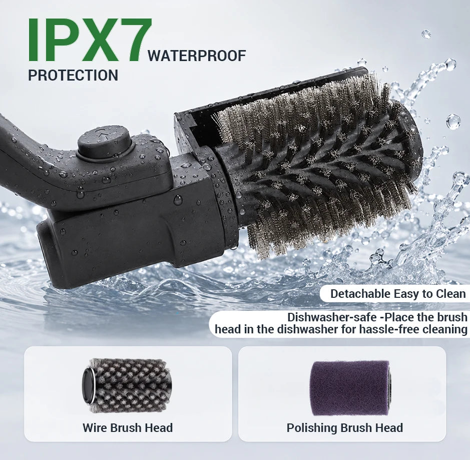 Electric Grill Brush, Multifunctional High Torque Grill Brush with 3-Speed Modes, 20kg Max Torque BBQ Cleaner Safe for Porcelain Cast Iron Stainless Steel, Reinforced Steel Bristles