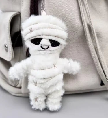 Halloween Mummy and Skeleton Plush Keychain