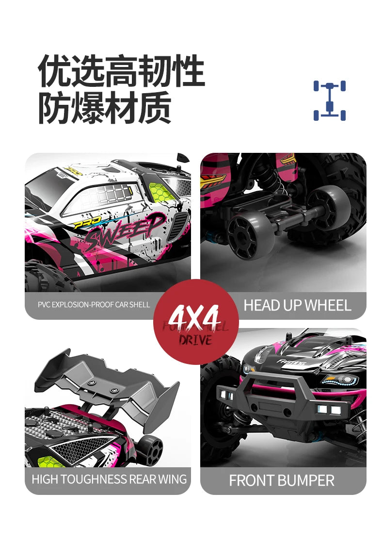 16101PRO 16102PRO RC Car Brushless 70 KM/h 4x4 Remote Control Go-Kart 2.4G Electric High-Speed Off-Road Drift Racing Toy Gift