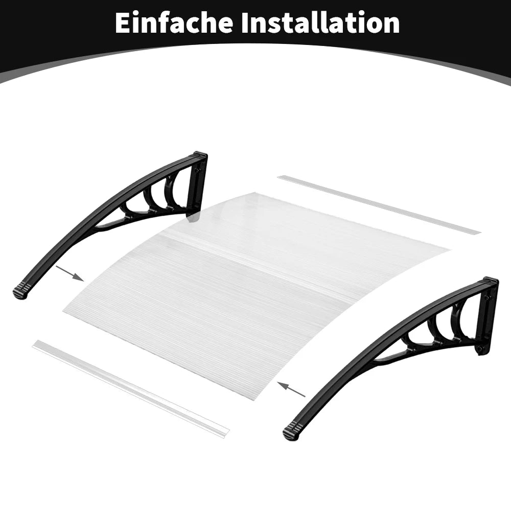 Window Door Awning Canopy Front & Back Porch Shade PC Cover Overhang Awning for Rainproof Sun Shade Snow Protection