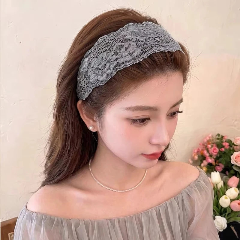 Wide Lace Elastic Headband