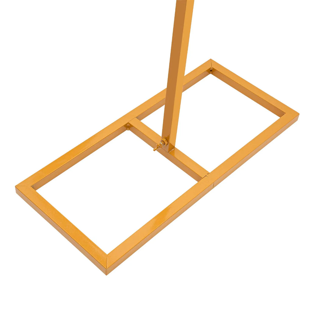 3m Adjustable Gold Square Wedding Arch Stand with Base, Heavy Duty Metal Backdrop Frame for Ceremony Party Decoration