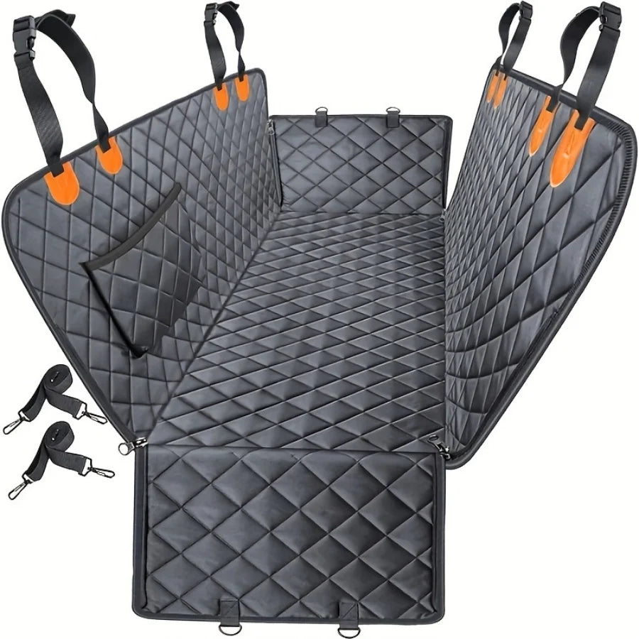 Waterproof Dog Car Seat Cover Hammock, Heavy-Duty Scratchproof Nonslip Back Seat Protector
