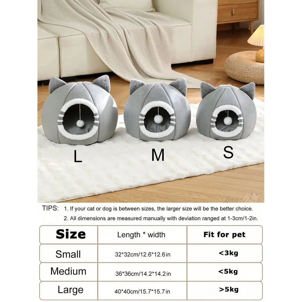 Washable Cat Bed for Indoor Cats, Soft Calming Kitten Bed