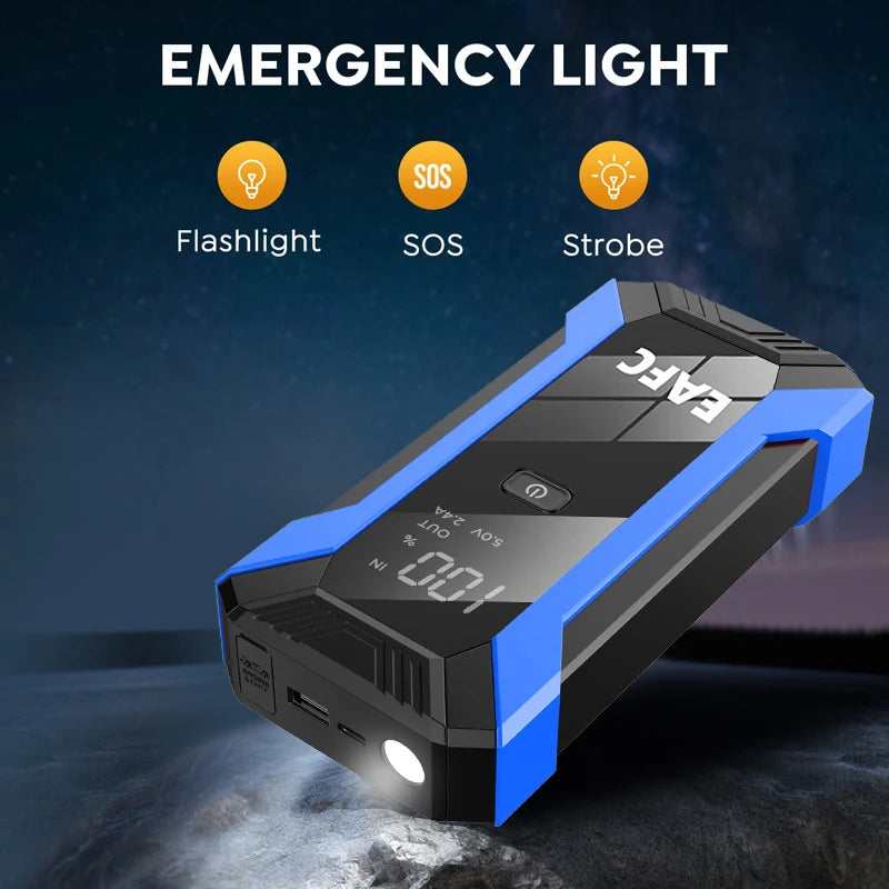 2026 Car Jump Starter 2000A/1200A Car Battery Charger Emergency Power Bank Booster for 12V Petrol Diesel Vehicles Starting