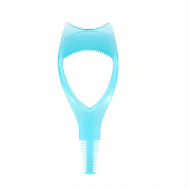 3-in-1 Mascara Applicator Template with Eyelash Curler Guard, Eyeliner Holder and Eyebrow Drawing Tool, with Case