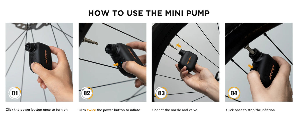 AS100 Electric Mini Bicycle Pupmp 100PSI Portable Bike Air Pump Presta Schrader Cycling Bicycle Accessories Pocket SE