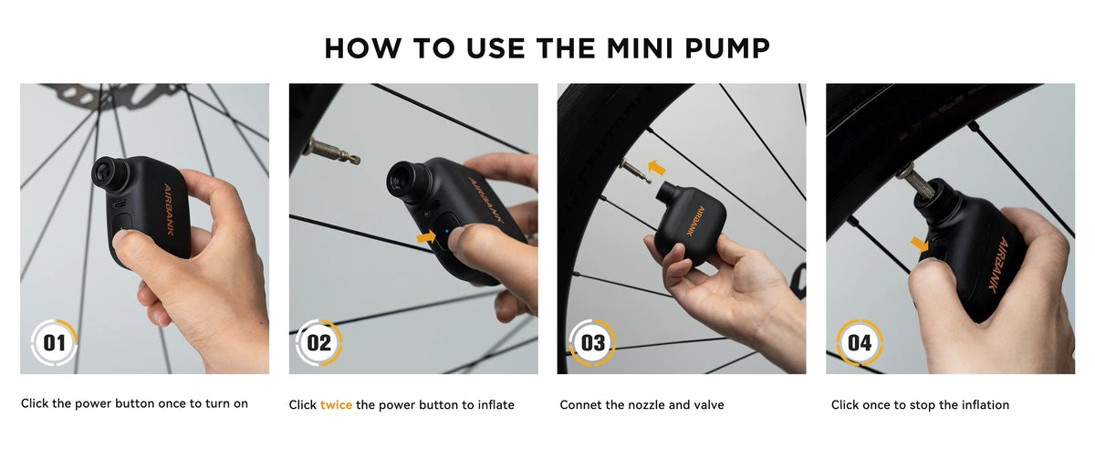 AS100 Electric Mini Bicycle Pupmp 100PSI Portable Bike Air Pump Presta Schrader Cycling Bicycle Accessories Pocket SE