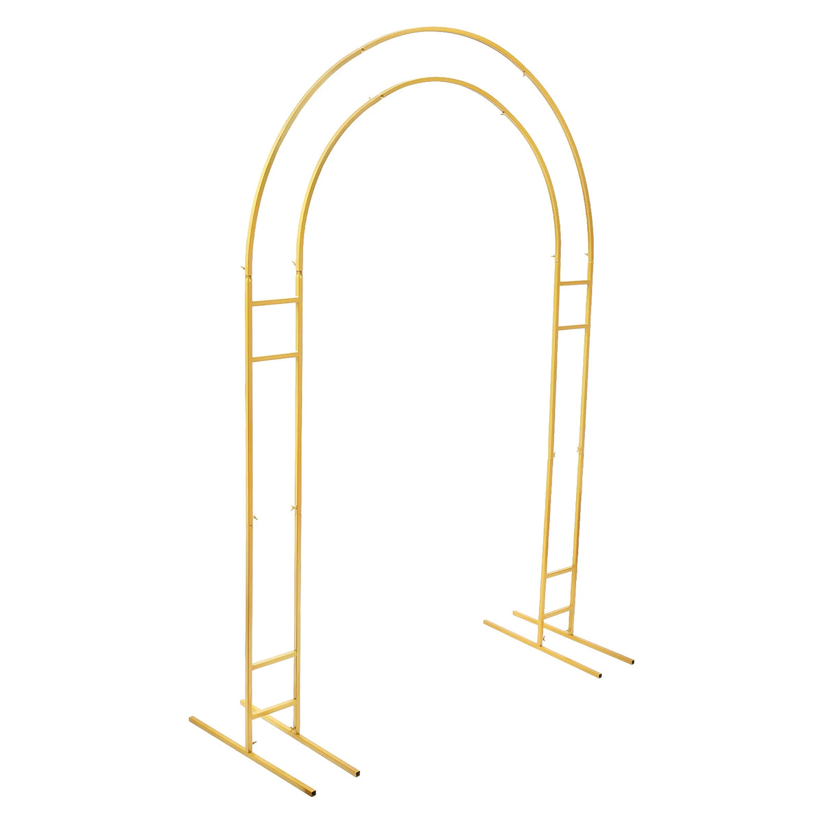 Gold Round Arch Backdrop Stand 2.2m Large Wedding Party Decor with Double Tube for Flowers Balloons Heavy Duty Steel Frame