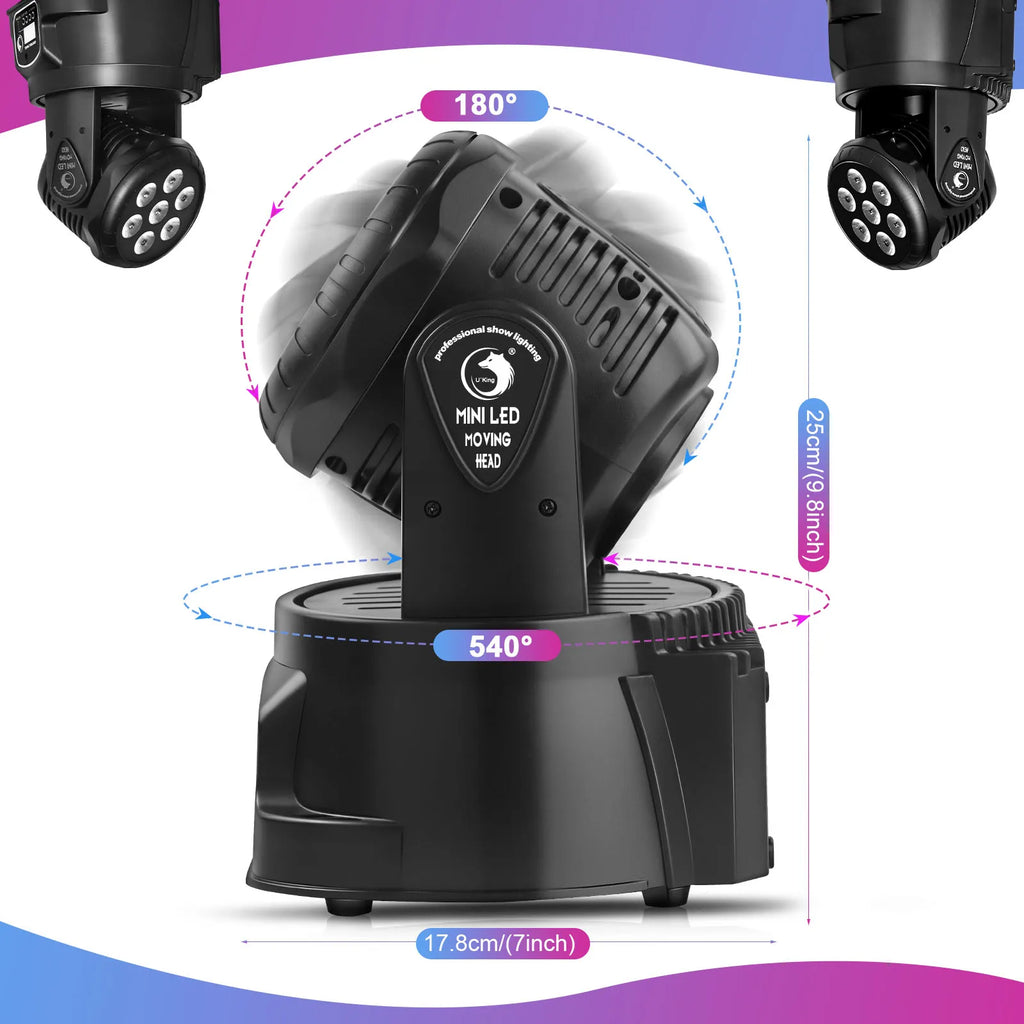2Pcs/Set 105W Beam Moving Head Lights 7x15W RGBW LED Stage Lights DMX512 Spot Lights For DJ Disco KTV Wedding Party