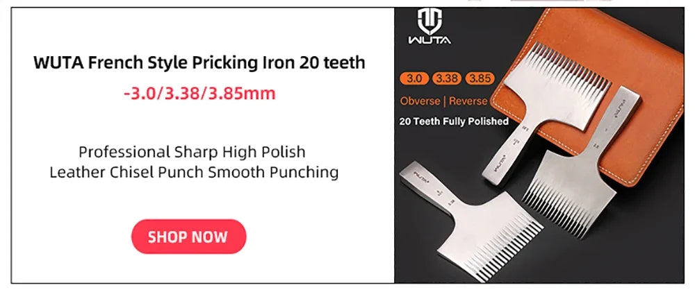 WUTA 1pc High Quality Sharp Leather Chisel French Style Pricking Iron Die-steel Leather Punching Tool Polish-2.7/3.0/3.38/3.85mm