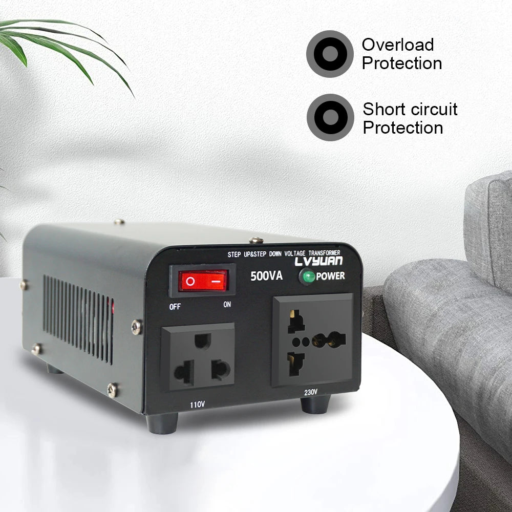 500W-5000W Voltage Converter Step Up & Down 110V to 220V UN/US Socket 50/60Hz Power Transformer For Home Appliance