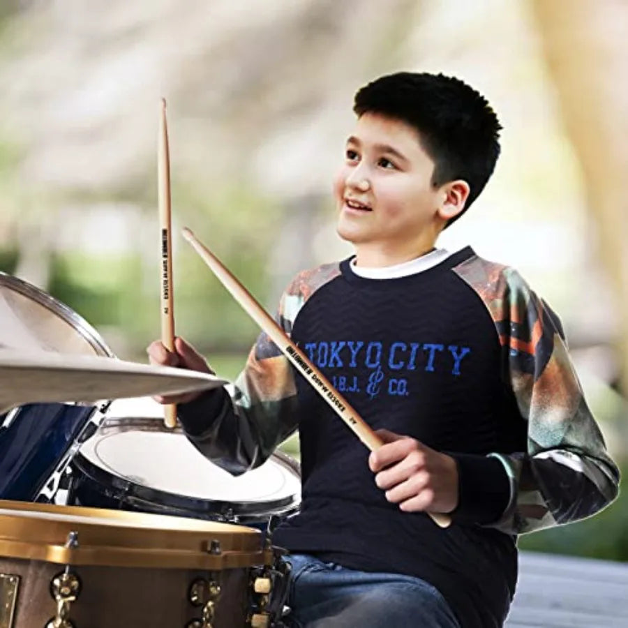 Ohtomber Drum Sticks 2 Pair 5A Maple Drumsticks for Live Performance and Practice Natural Wood Finish Balanced Weight and Respo