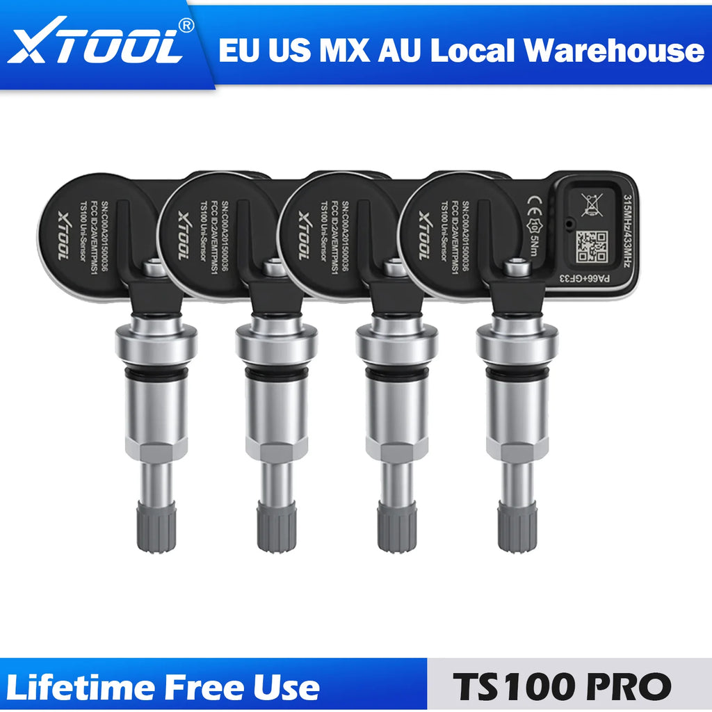 Newest XTOOL TS100PRO Sensor 2 IN 1 315MHz 433MHz 4 PCS Metal TPMS TS100 Sensor Automotive Tire Repair Tools Programming TS100