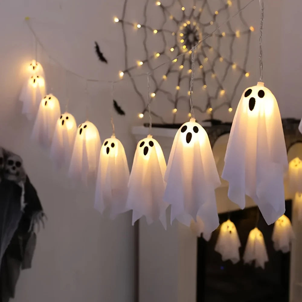 Halloween Ghost String Lights, 8 Modes Waterproof LED Garland