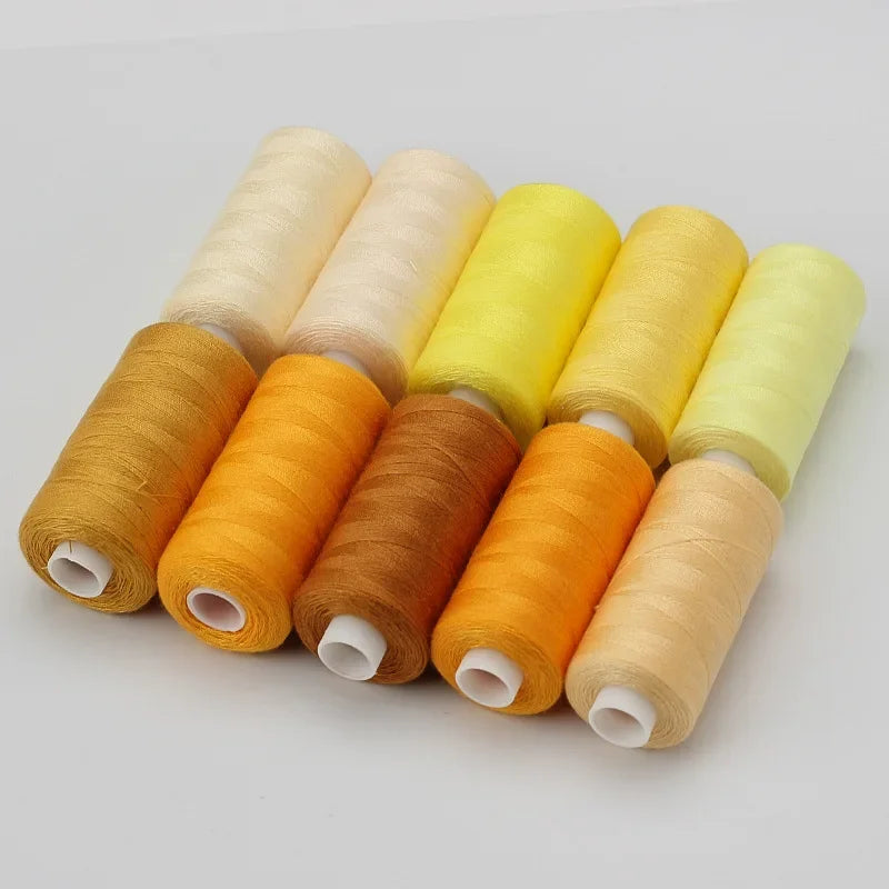 1 Set OF 10 Rolls Polyester 402 Sewing Thread For Manual and Mechanical Use, 400 Yards, DIY