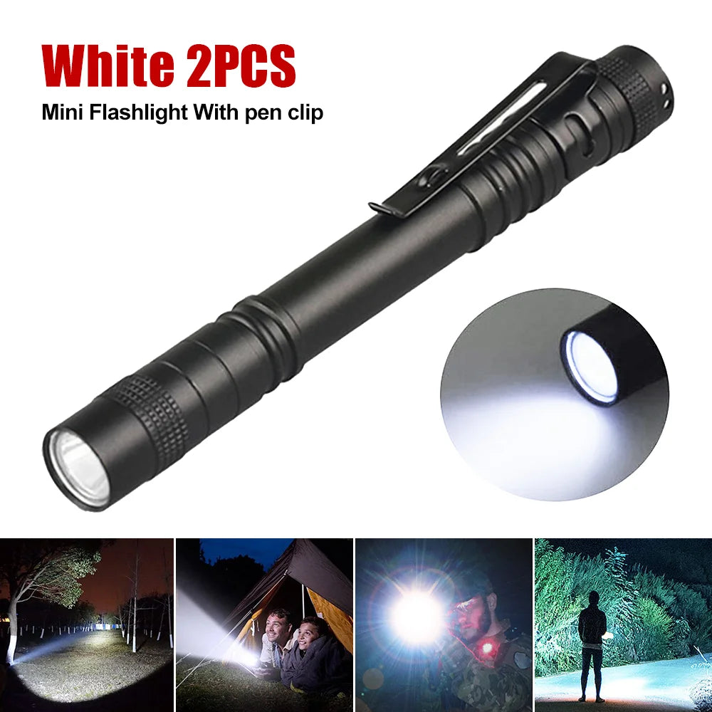 Mini Ultra-Bright LED Pen Light, Pocket Aluminum Flashlight for Camping and Everyday Carry