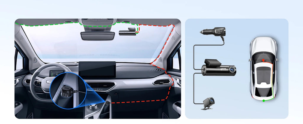 AZDOME M300S Dash Cam 4K+1080P Car Rear Camera Dash Cam 800MP Lens Built-in GPS WIFI Car DVR Voice Control Night Vision 후방카메