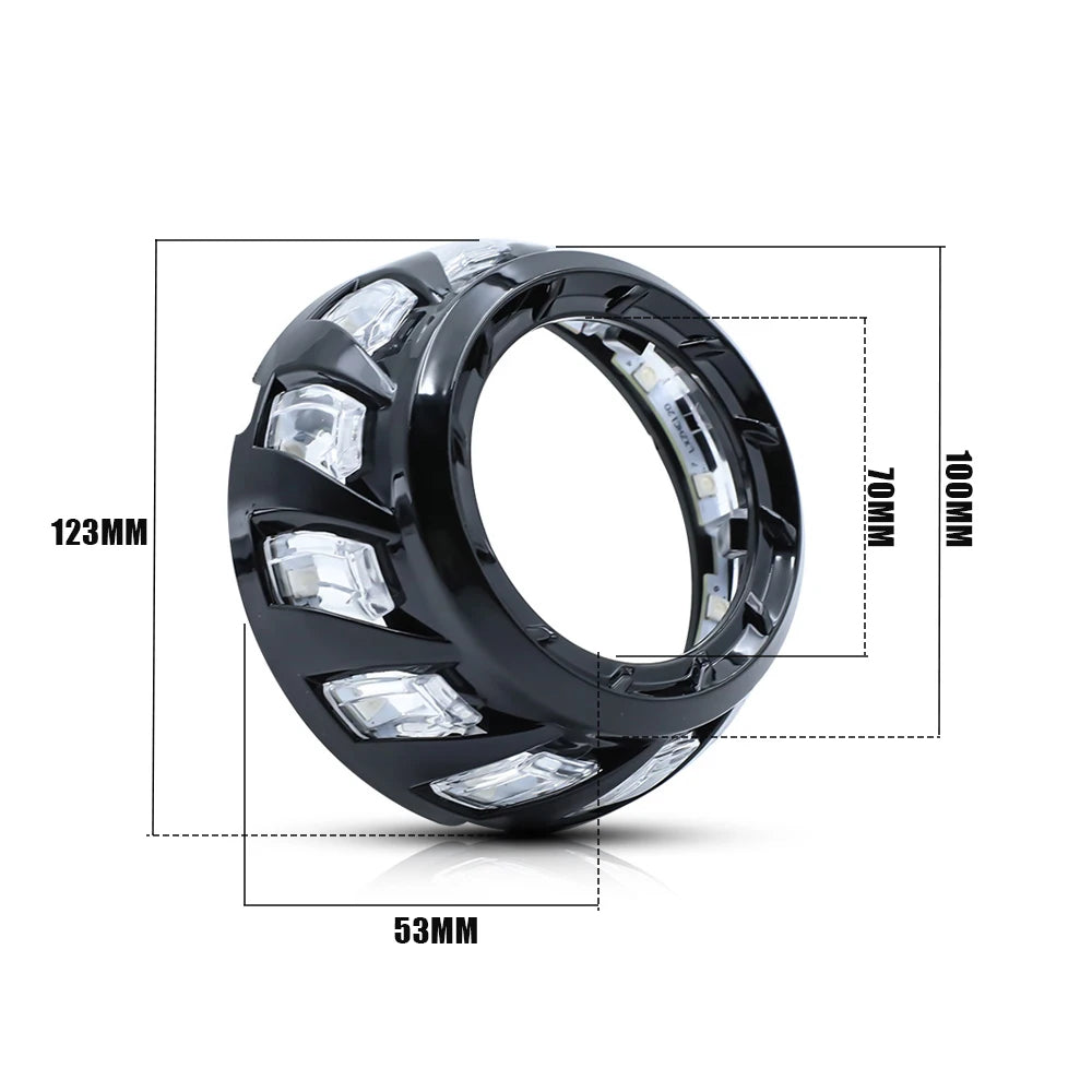 120W 2PCS 3.0 Inch Blue Honeycomb Bi LED Projector Lens Retrofit H1 H4 H7 H11 Universal Car Headlamp Retrofit Styling 6000K