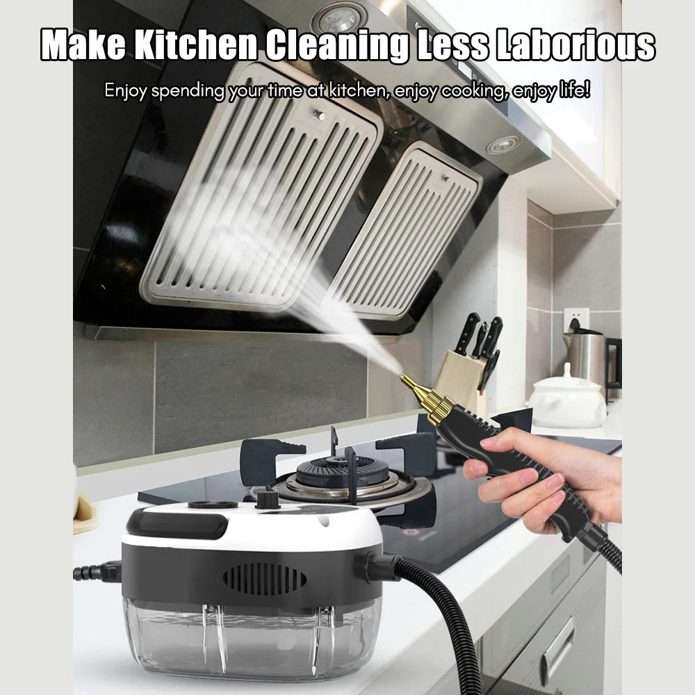 1500W Portable Handheld Steam Cleaner High Temperature Pressurized Steam Cleaning Machine with Brush Heads for Furniture Car