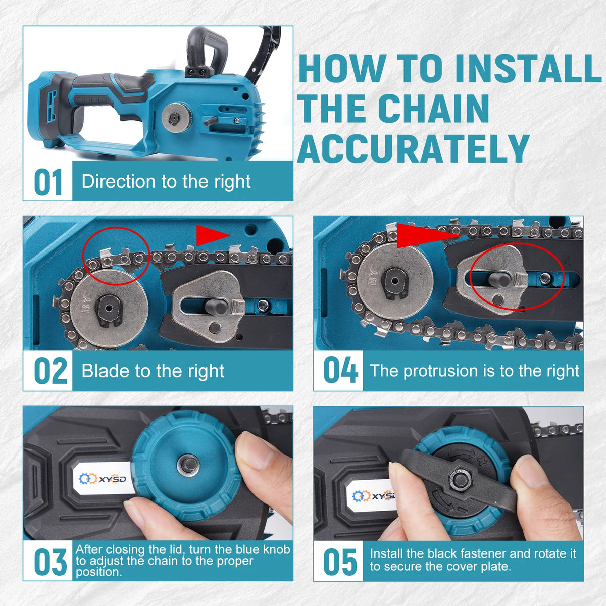 12 in Electric Chainsaw Cordless, 21v,2x4000mah Battery Handheld Chainsaw for Tree Trimming Electric Tree Trimmer Saw